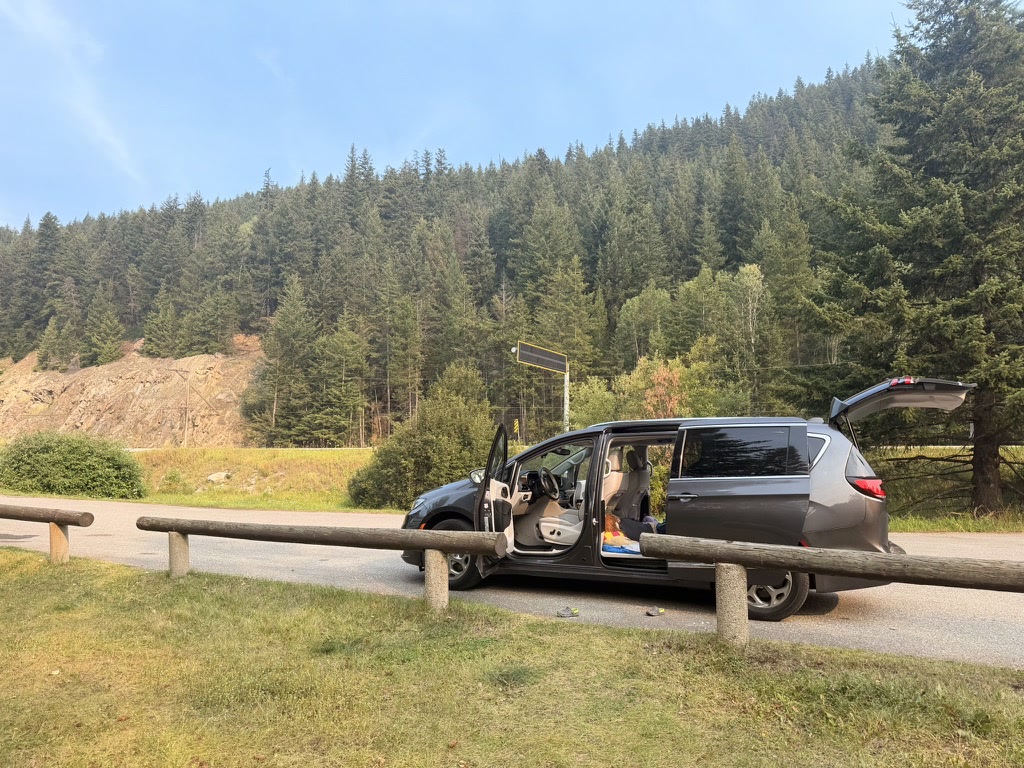 The family van opened up at the Fraser River rest stop