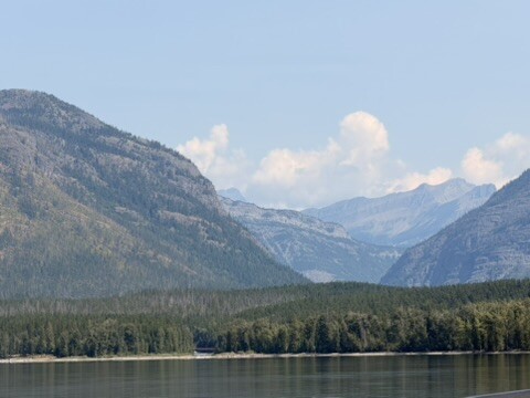 Lake McDonald with mountains in the distance