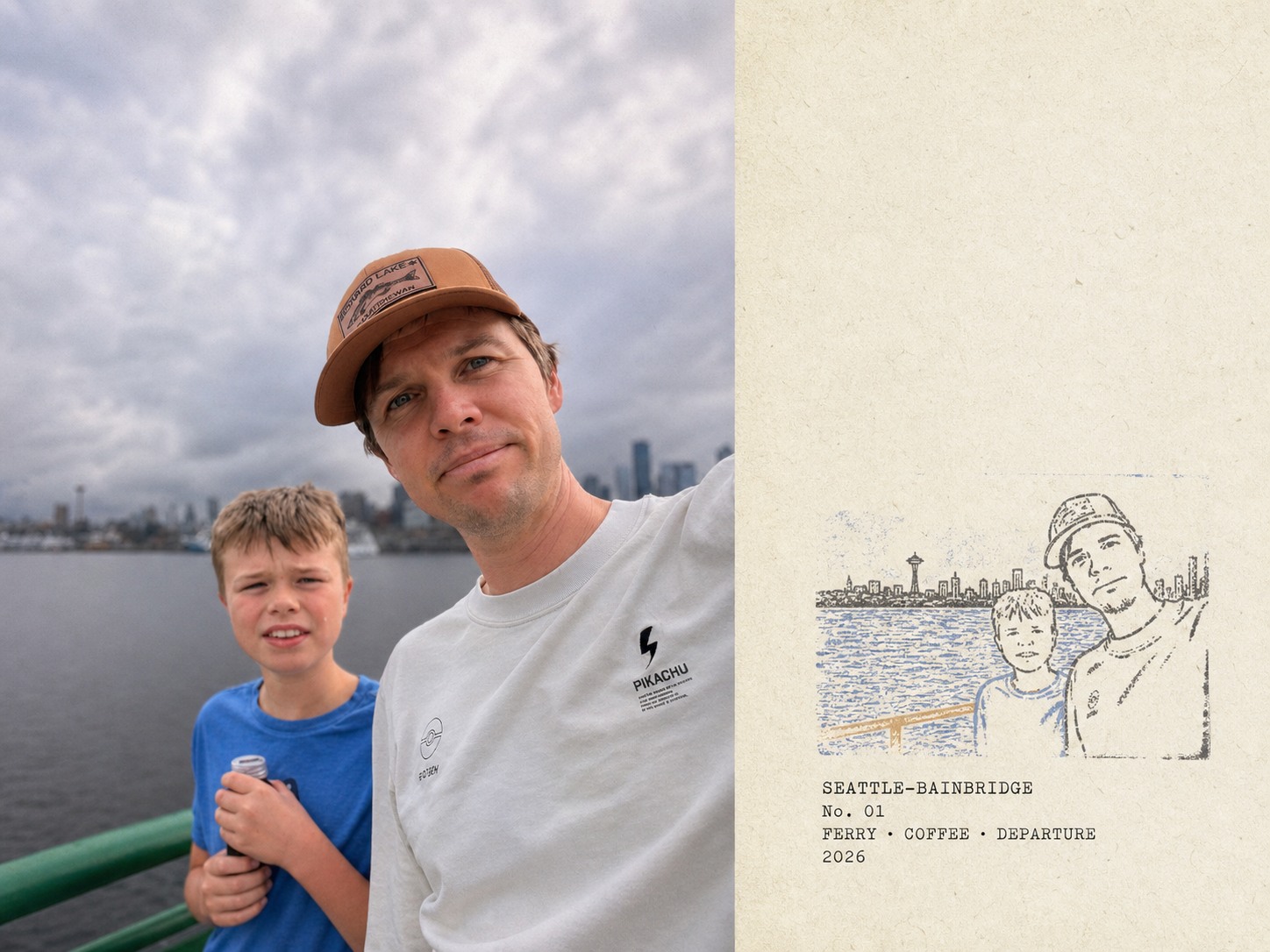 Field-note treatment of Travis and Birch aboard the Seattle–Bainbridge ferry
