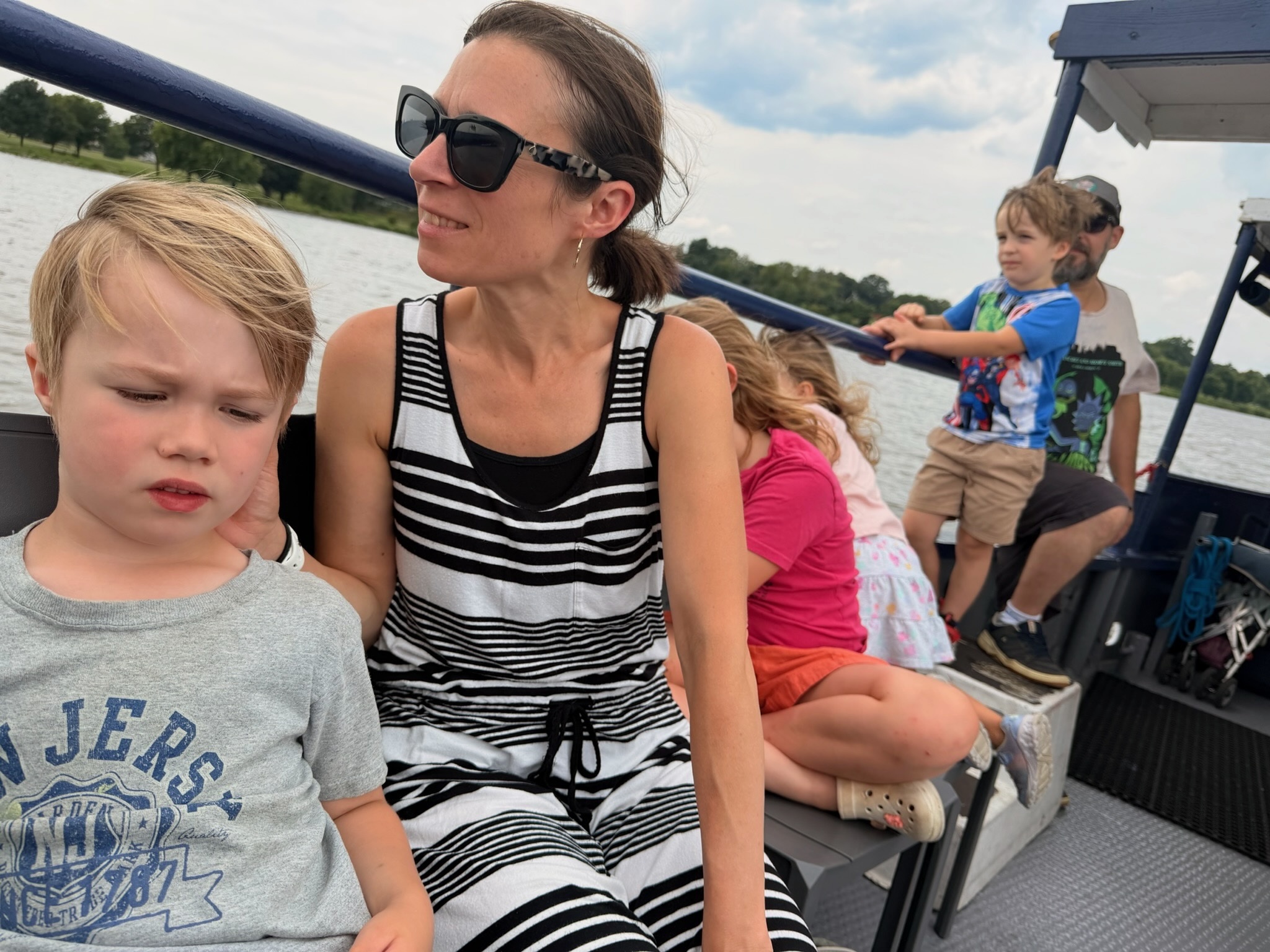 Stacey and Douglas seated on the sightseeing boat on the Potomac River